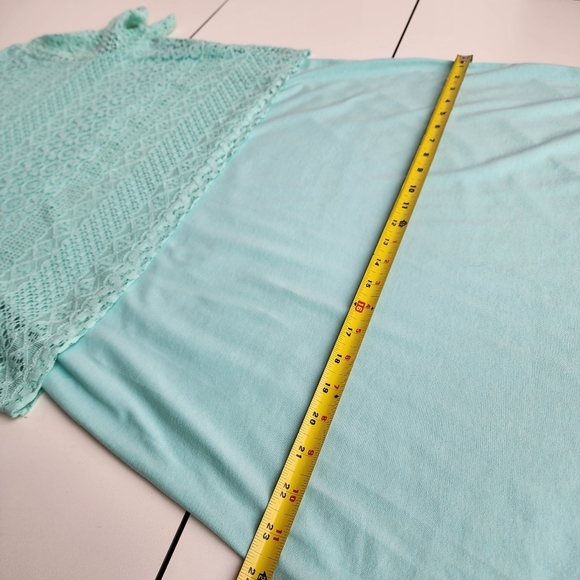 Elegant Mint Crochet Overlay Dress - Picture 14 of 14